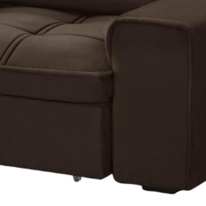 Imagem de Sofá Retrátil Reclinável Para Sala 3 Lugares 230cm Asaph F04 Veludo Marrom - Lyam Decor