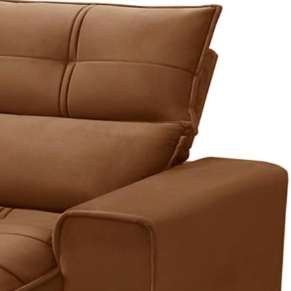 Imagem de Sofá Retrátil Reclinável Para Sala 3 Lugares 230cm Asaph F04 Veludo Terracota - Lyam Decor