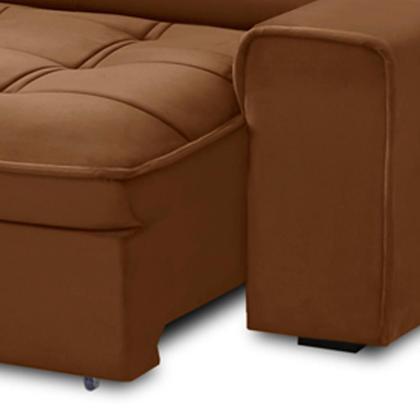 Imagem de Sofá Retrátil Reclinável Para Sala 3 Lugares 230cm Asaph F04 Veludo Terracota - Lyam Decor