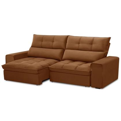 Imagem de Sofá Retrátil Reclinável Para Sala 3 Lugares 230cm Asaph F04 Veludo Terracota - Lyam Decor