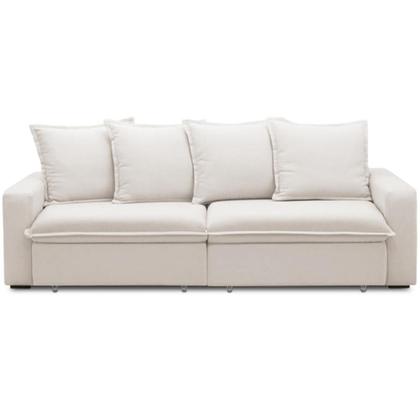 Imagem de Sofá Retrátil Reclinável Para Sala de Estar Living 195cm Vêneto F04 Bouclê Cru - Lyam Decor