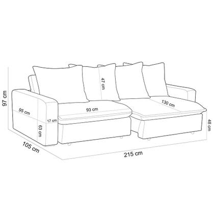 Imagem de Sofá Retrátil Reclinável Para Sala de Estar Living 215cm Vêneto F04 Veludo Bege - Lyam Decor