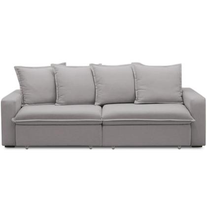 Imagem de Sofá Retrátil Reclinável Para Sala De Estar Living 215cm Vêneto F04 Veludo Cinza - Lyam Decor