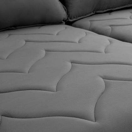 Imagem de Sofá Retrátil/Reclinável Paris 1,80m Suede Velut Cinza c/ Molas no Assento - King House