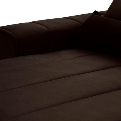 Imagem de Sofá Retrátil Reclinável Patagônia 2,50m Suede Velut Marrom Molas no Assento - King House