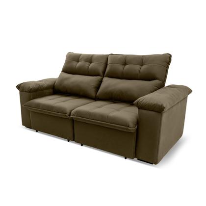 Imagem de Sofá Retrátil/Reclinável Verona 1,50m Suede Velut Bege c/ Molas no Assento - King House