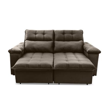 Imagem de Sofá Retrátil Reclinável Verona 1,80m Suede Velut Tabaco Molas Ensacadas - King House