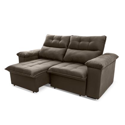 Imagem de Sofá Retrátil Reclinável Verona 1,80m Suede Velut Tabaco Molas Ensacadas - King House