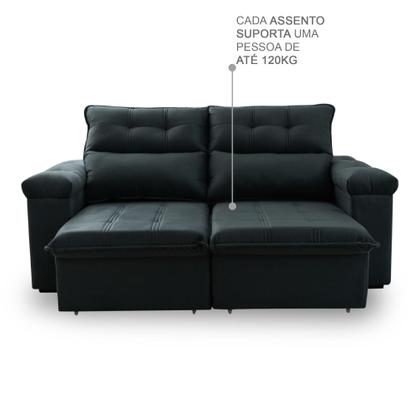 Imagem de Sofá Retrátil/Reclinável Verona 2,00m Cinza Lunar c/ Molas no Assento - King House