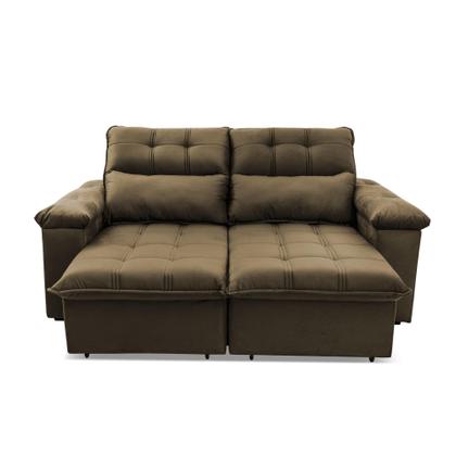 Imagem de Sofá Retrátil Reclinável Verona 2,00m Suede Velut Bege Molas Ensacadas - King House