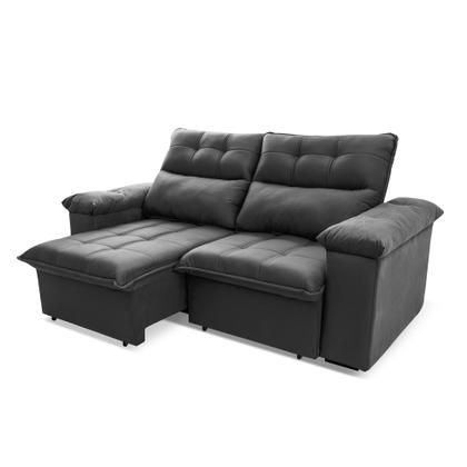 Imagem de Sofá Retrátil Reclinável Verona 2,00m Suede Velut Cinza Molas Ensacadas - King House