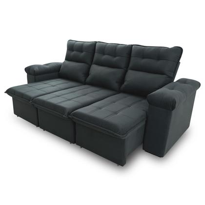 Imagem de Sofá Retrátil/Reclinável Verona 2,30m Cinza Lunar c/ Molas no Assento - King House