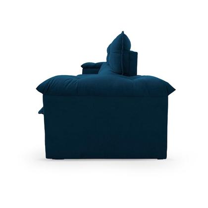 Imagem de Sofá Retrátil/Reclinável Verona 2,30m Suede Velut Azul Marinho c/ Molas no Assento - King House