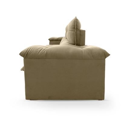 Imagem de Sofá Retrátil/Reclinável Verona 2,30m Suede Velut Bege c/ Molas Ensacadas - King House