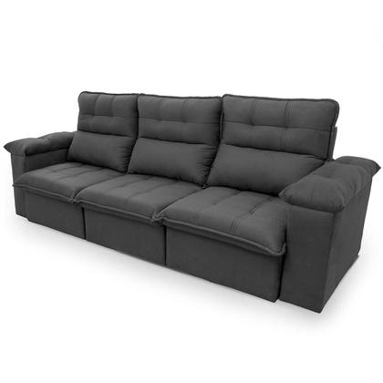 Imagem de Sofá Retrátil/Reclinável Verona 2,30m Suede Velut Cinza c/ Molas Ensacadas - King House