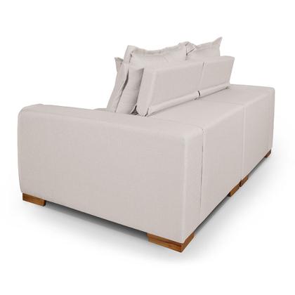 Imagem de Sofá Retrátil Reclinável Verona Com Molas Ensacadas no Assento Tecido Linho Cru 2,10M