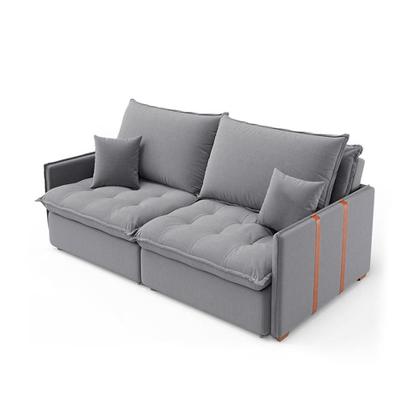 Imagem de Sofá Retrátil Sem Caixa 2 lugares Solomons Linho Cinza