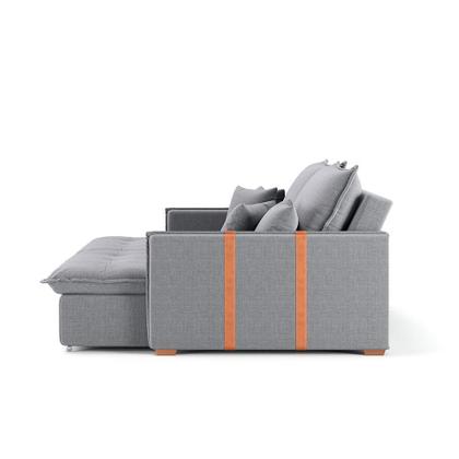 Imagem de Sofá Retrátil Sem Caixa 3 lugares Solomons Linho Cinza