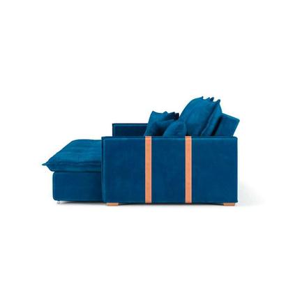 Imagem de Sofá Retrátil Sem Caixa 3 lugares Solomons Velosuede Azul Marinho 180 cm