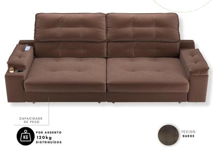 Imagem de Sofá Santiago 2,00m (L) com Carregador USB e Porta Copos Retrátil e Reclinável