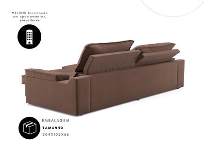 Imagem de Sofá Santiago 2,00m (L) com Carregador USB e Porta Copos Retrátil e Reclinável