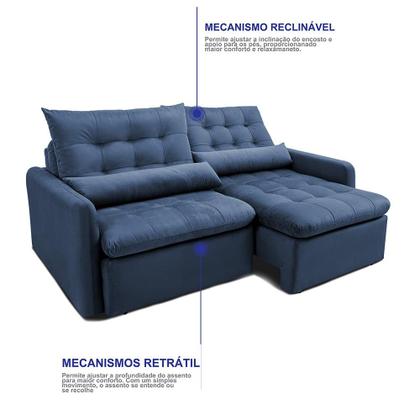 Imagem de Sofá Sem Caixa 1,80m SoftGel Celeste. Velusoft Cama inBox