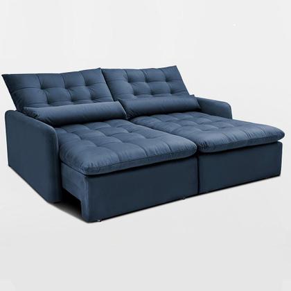 Imagem de Sofá Sem Caixa 1,80m SoftGel Celeste. Velusoft Cama inBox
