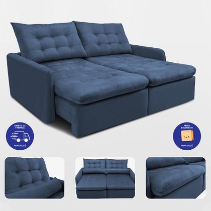 Imagem de Sofá Sem Caixa 1,80m SoftGel Celeste. Velusoft Cama inBox
