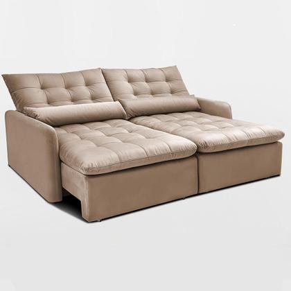 Imagem de Sofá Sem Caixa 1,80m SoftGel Celeste. Velusoft Cama inBox
