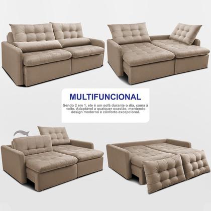 Imagem de Sofá Sem Caixa 1,80m SoftGel Celeste. Velusoft Cama inBox
