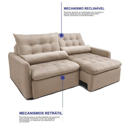 Imagem de Sofá Sem Caixa 1,80m SoftGel Celeste. Velusoft Cama inBox