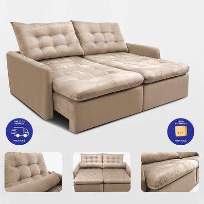 Imagem de Sofá Sem Caixa 1,80m SoftGel Celeste. Velusoft Cama inBox