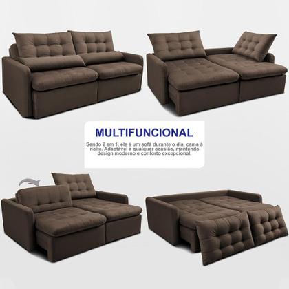 Imagem de Sofá Sem Caixa 1,80m SoftGel Celeste. Velusoft Cama inBox