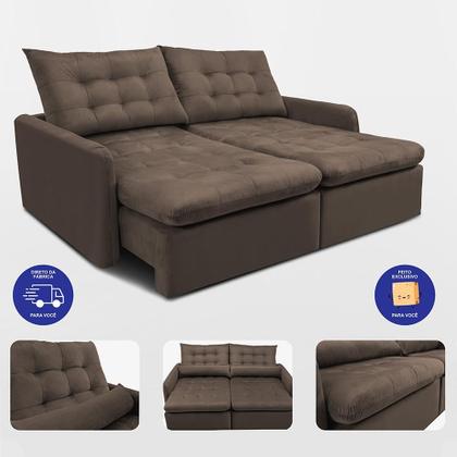 Imagem de Sofá Sem Caixa 1,80m SoftGel Celeste. Velusoft Cama inBox