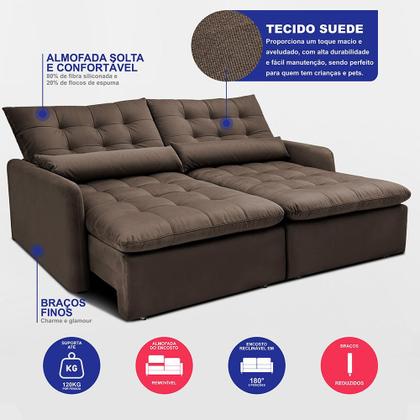 Imagem de Sofá Sem Caixa 1,80m SoftGel Celeste. Velusoft Cama inBox