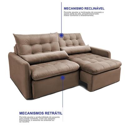 Imagem de Sofá Sem Caixa 1,80m SoftGel Celeste. Velusoft Cama inBox