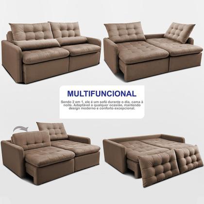 Imagem de Sofá Sem Caixa 1,80m SoftGel Celeste. Velusoft Cama inBox