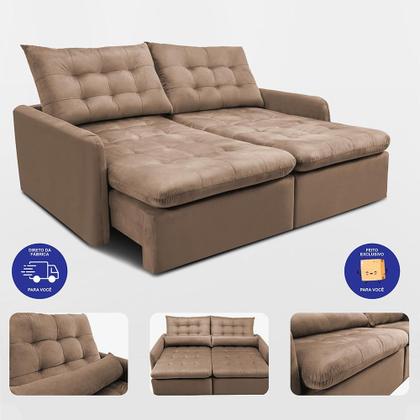 Imagem de Sofá Sem Caixa 1,80m SoftGel Celeste. Velusoft Cama inBox
