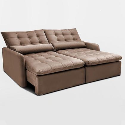 Imagem de Sofá Sem Caixa 1,80m SoftGel Celeste. Velusoft Cama inBox