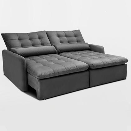 Imagem de Sofá Sem Caixa 1,80m SoftGel Celeste. Velusoft Cama inBox