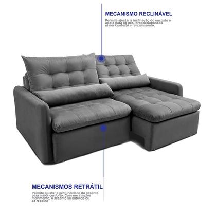 Imagem de Sofá Sem Caixa 1,80m SoftGel Celeste. Velusoft Cama inBox