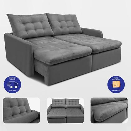Imagem de Sofá Sem Caixa 1,80m SoftGel Celeste. Velusoft Cama inBox