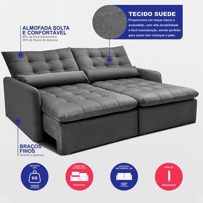 Imagem de Sofá Sem Caixa 1,80m SoftGel Celeste. Velusoft Cama inBox