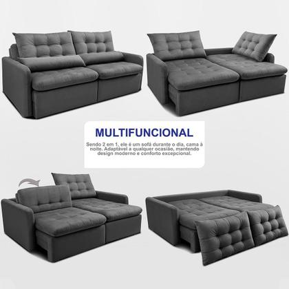 Imagem de Sofá Sem Caixa 1,80m SoftGel Celeste. Velusoft Cama inBox