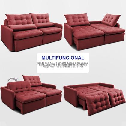 Imagem de Sofá Sem Caixa 1,80m SoftGel Celeste. Velusoft Cama inBox