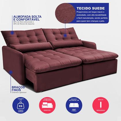 Imagem de Sofá Sem Caixa 1,80m SoftGel Celeste. Velusoft Cama inBox