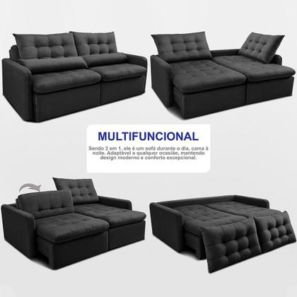 Imagem de Sofá Sem Caixa 1,80m SoftGel Celeste. Velusoft Cama inBox
