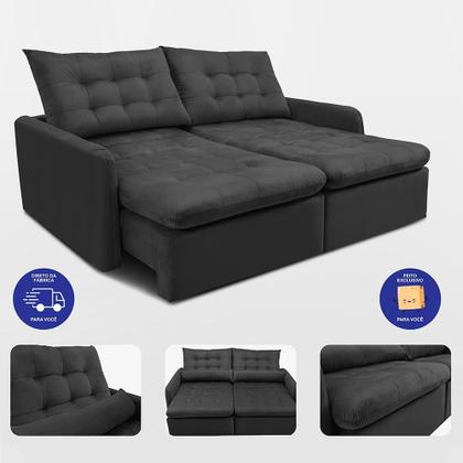 Imagem de Sofá Sem Caixa 1,80m SoftGel Celeste. Velusoft Cama inBox