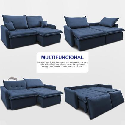 Imagem de Sofá Sem Caixa Retrátil 1,60m SoftGel Luna. Velusoft Cama inBox