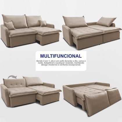 Imagem de Sofá Sem Caixa Retrátil 1,60m SoftGel Luna. Velusoft Cama inBox